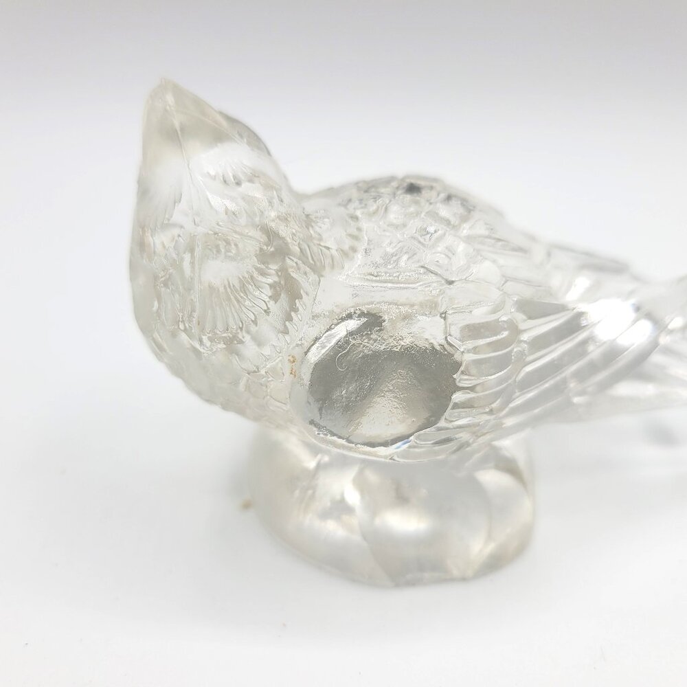 Art Glass Sparrow Bird Shaped  Paperweight Crystal Clear